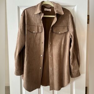 Brown faux leather (suede looking) jacket